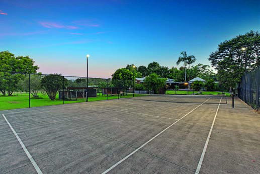The tennis court at 413 Yarramalong Road, Wyong Creek