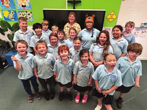 Farmer Karen from Kantandra Farms with CMPS students