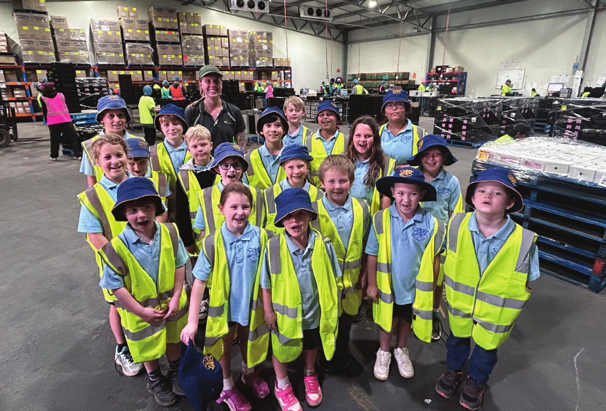 CMPS students in the packing shed at Barden Farms, Peats Ridge