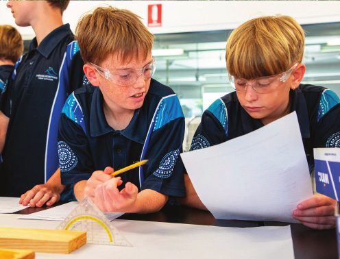 Kariong Mountains High School students working on a classroom task