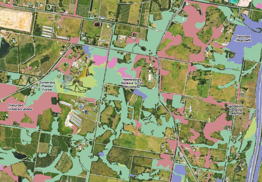 Map showing the Somersby Plateau Forest