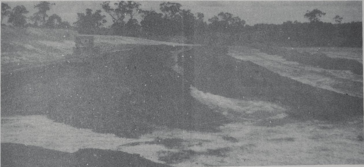Levelled ground during the sports park works